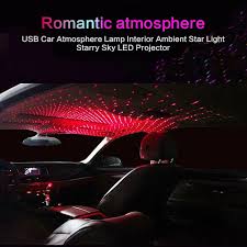 Star Lamp USB Car Star Ceiling Light Sky Projection Lamp Romantic Night Lights Car Fancy Lights (Red)