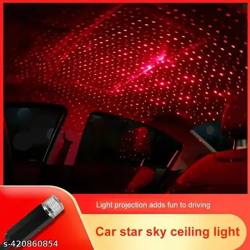 Star Lamp USB Car Star Ceiling Light Sky Projection Lamp Romantic Night Lights Car Fancy Lights (Red)